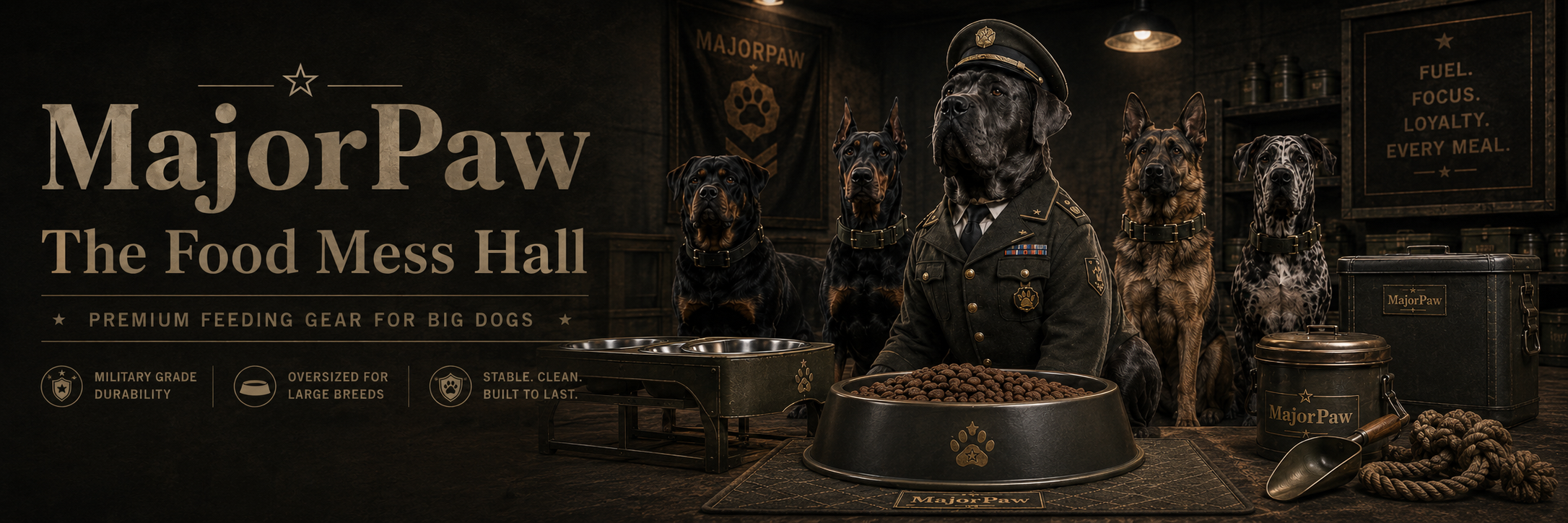MajorPaw The Food Mess Hall — Premium feeding gear for big dogs