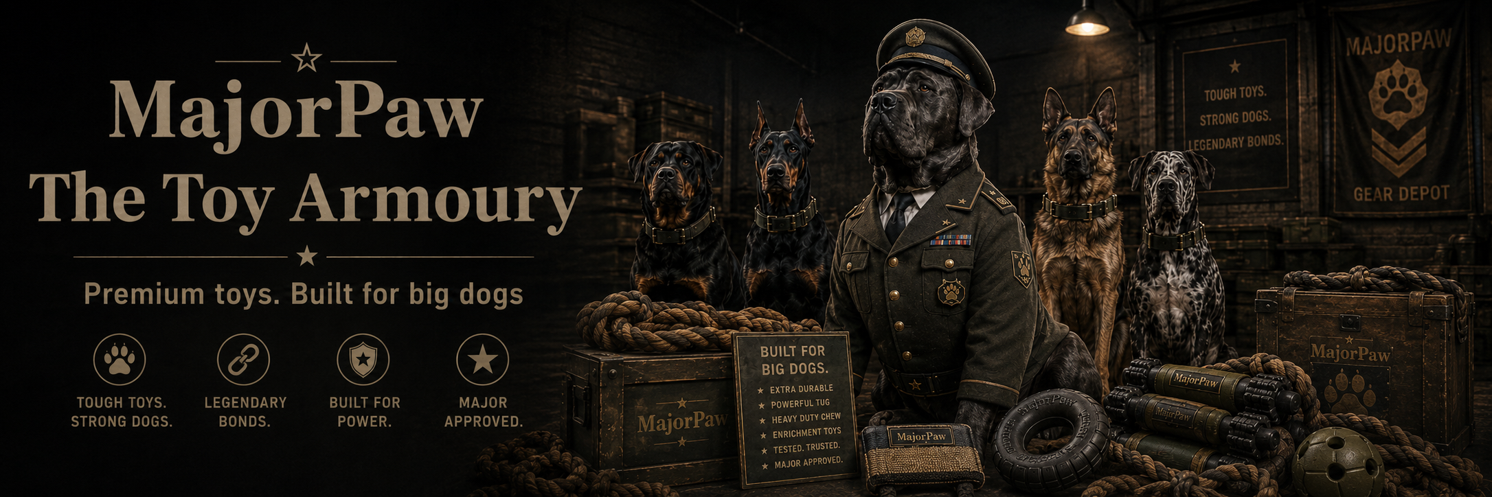 MajorPaw The Toy Armoury — Tough toys built for big dogs