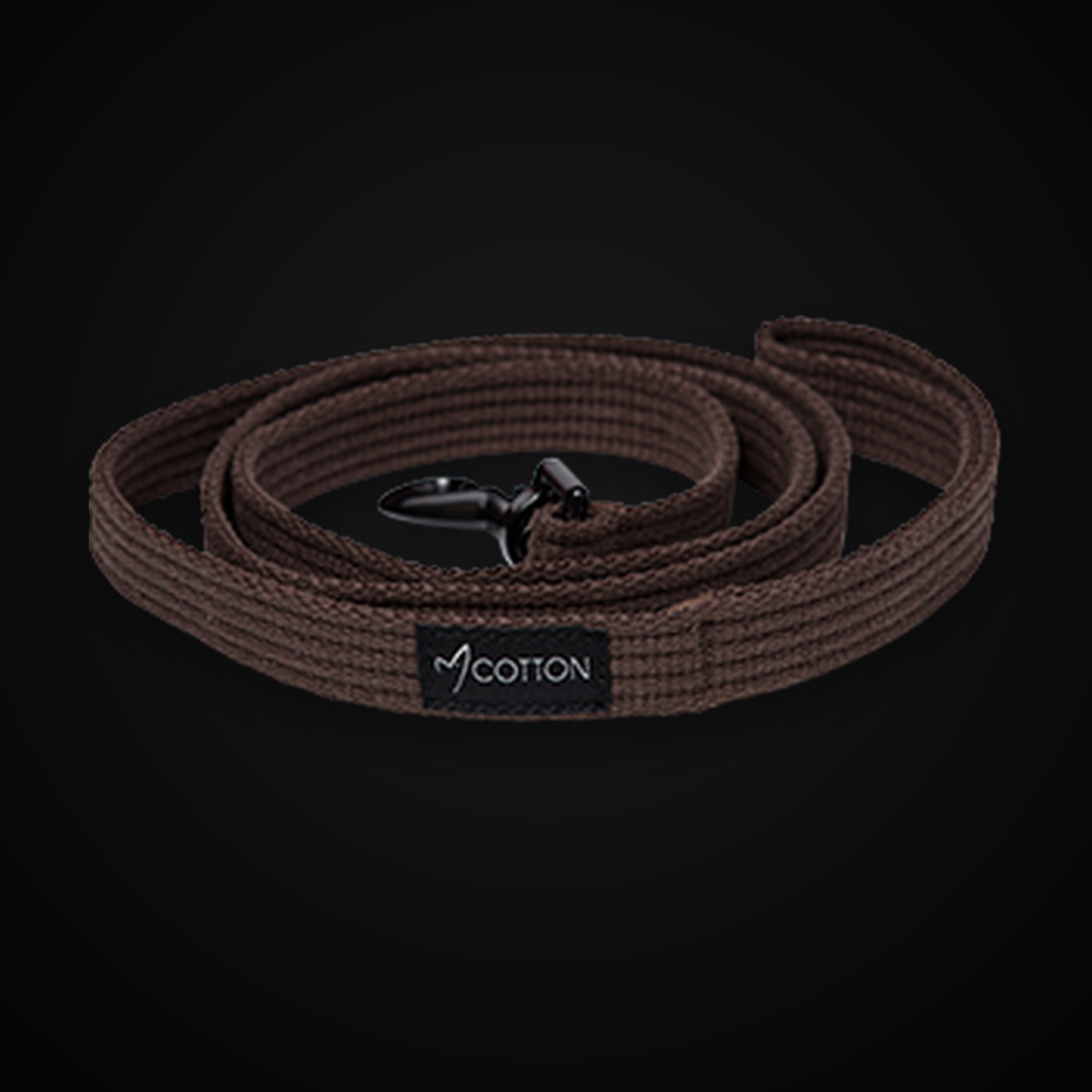 Gor Cotton Large Dog Lead 140cm - Brown on MajorPaw black studio background