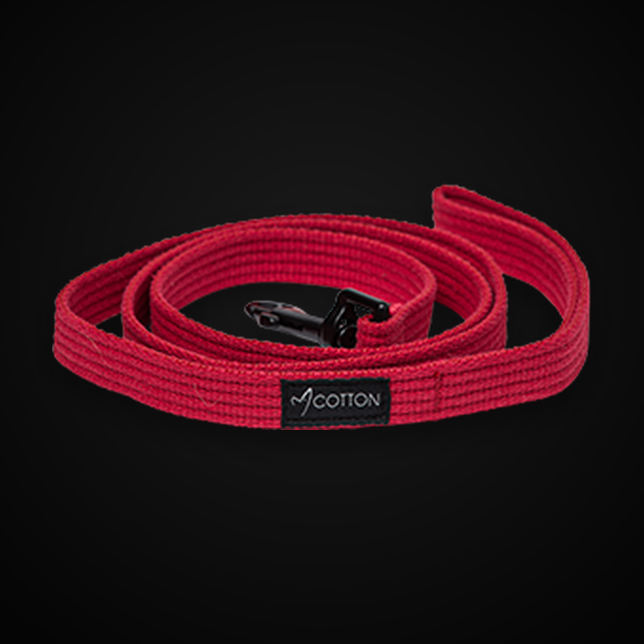 Gor Cotton Large Dog Lead 140cm - Red on MajorPaw black studio background