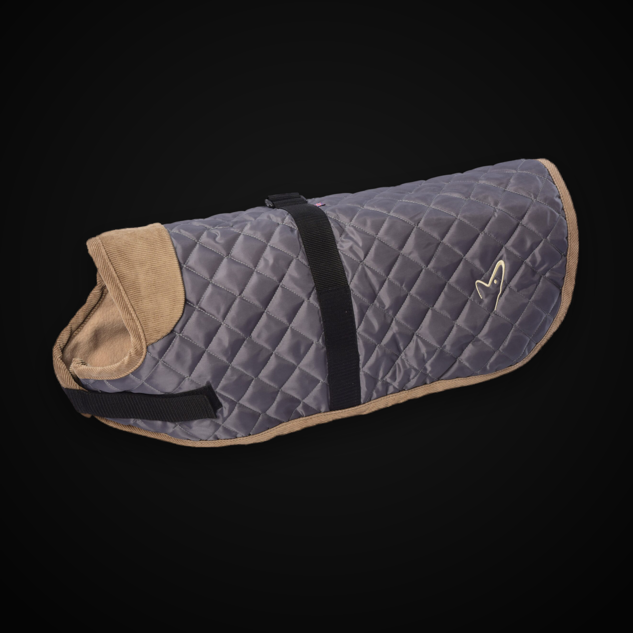 Worcester Large Dog Coat - 71cm (28 inch) / Grey on MajorPaw black studio background