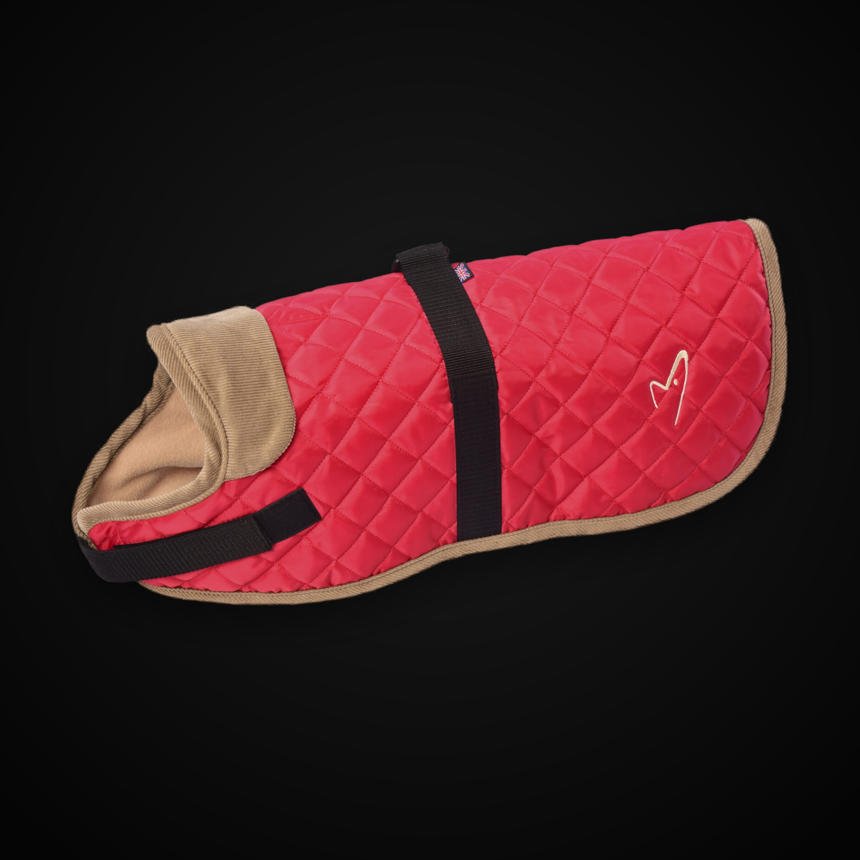 Worcester Large Dog Coat - 76cm (30 inch) / Red on MajorPaw black studio background